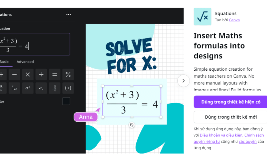 How to write mathematical symbols on canva